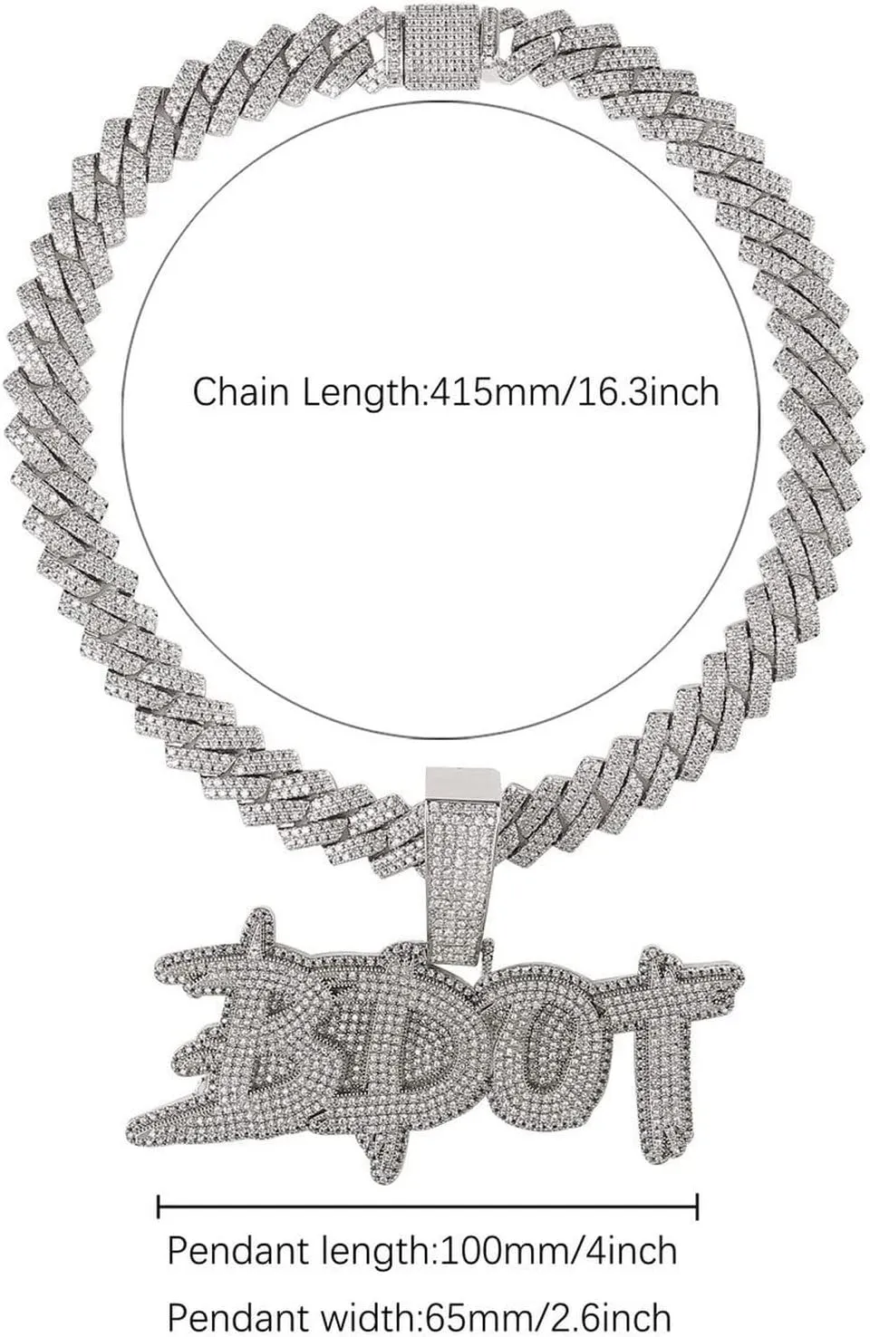Custom Name Necklace for Men Personalized Pendants Iced Out Charms Hip Hop Rock Jewelry Collares Hombre Zirconia Hip Hop Fashion Jewelry Charms( No Chain)