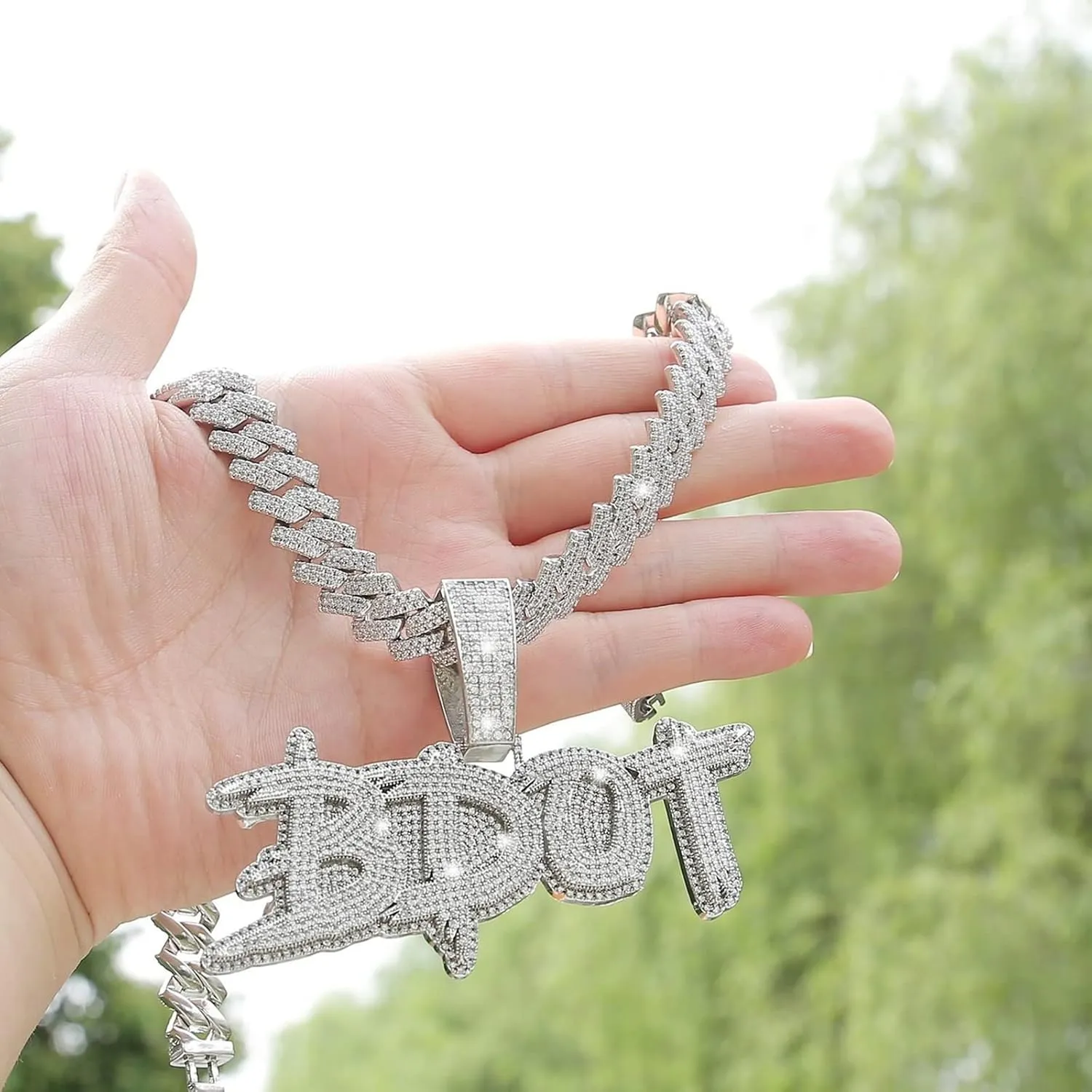 Custom Name Necklace for Men Personalized Pendants Iced Out Charms Hip Hop Rock Jewelry Collares Hombre Zirconia Hip Hop Fashion Jewelry Charms( No Chain)