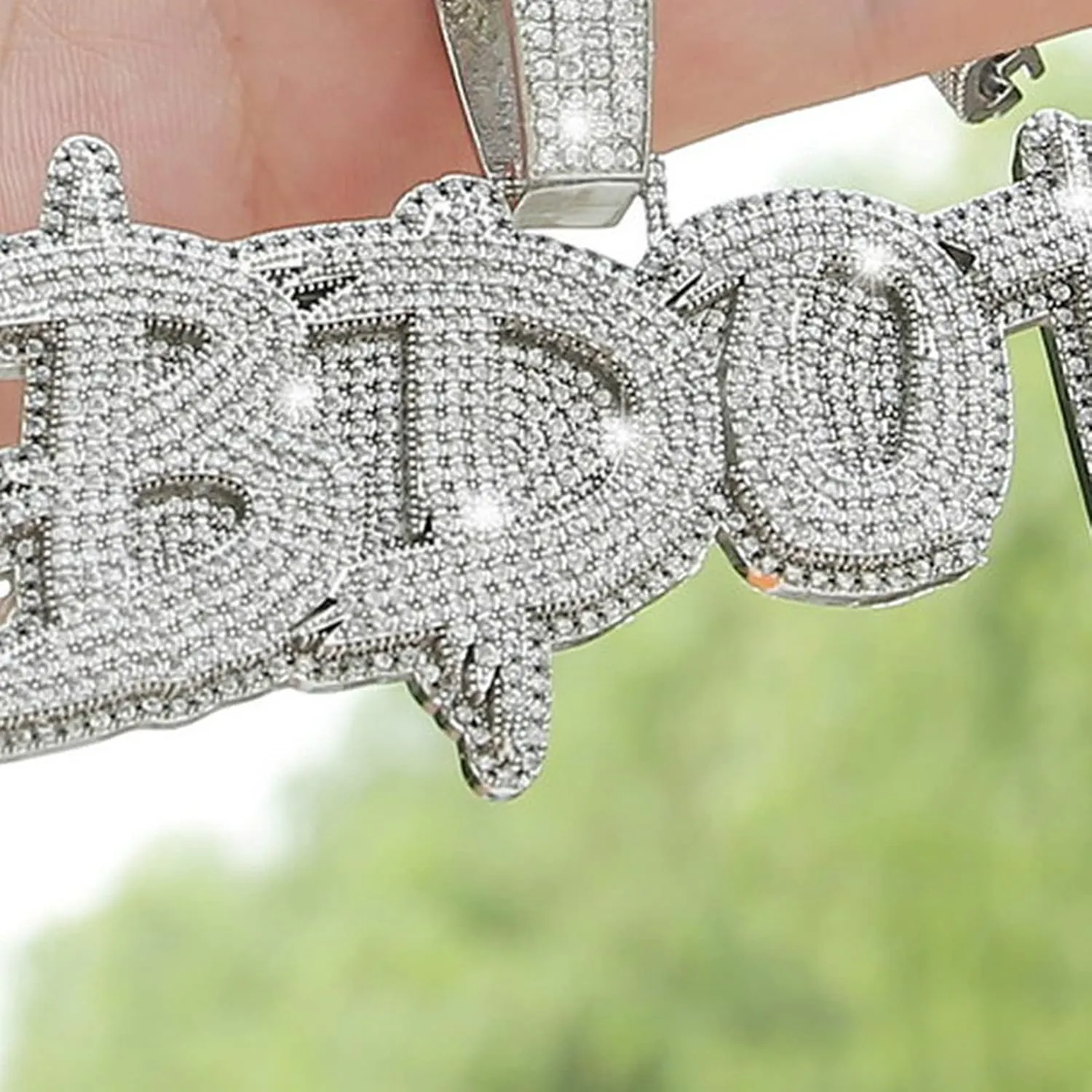 Custom Name Necklace for Men Personalized Pendants Iced Out Charms Hip Hop Rock Jewelry Collares Hombre Zirconia Hip Hop Fashion Jewelry Charms( No Chain)