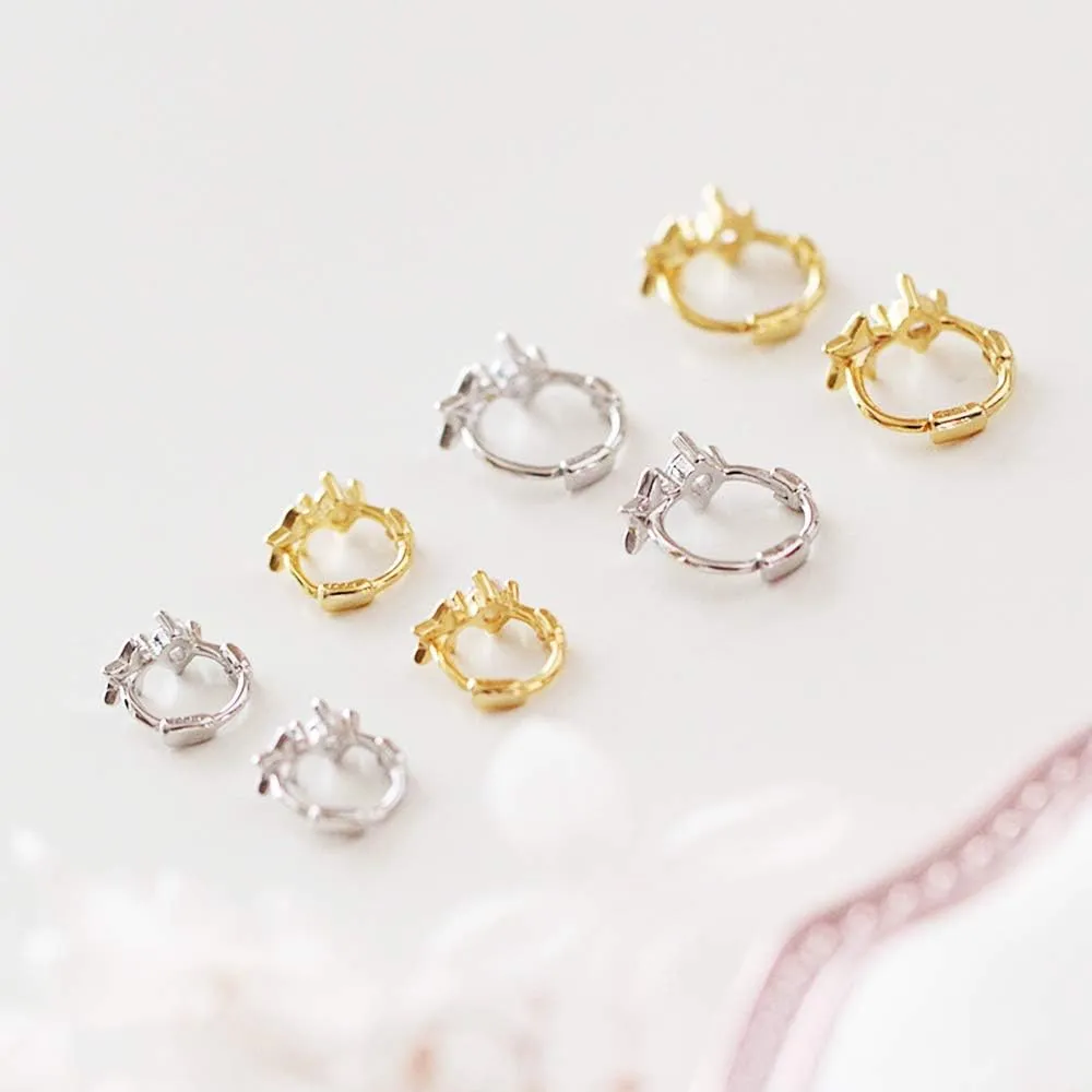 Cute CZ Star Cartilage Mini Tiny Cuff Small Hoop Earrings for Women Teen Girls Sensitive Ear S925 Sterling Silver Dainty Tragus Huggie Hoops Sleeper Hooped Hypoallergenic Piercing Jewelry Gifts Bff