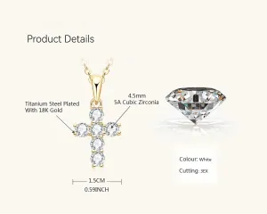 CZ Cross Necklace for Women 18K Gold Plated Cubic Zirconia Cross Faith Pendant Necklaces Gold Chains Chokers