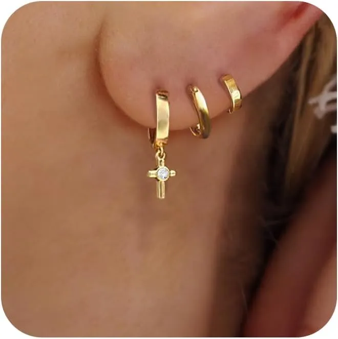 Dangle Gold Earrings for Women Trendy: Teardrop Earrings 14K Gold/Silver Plated Huggie Hoops Lightweight Hanging Teardrop and Ball Drop Earrings Hypoallergenic Statement Earrings Gold Jewelry