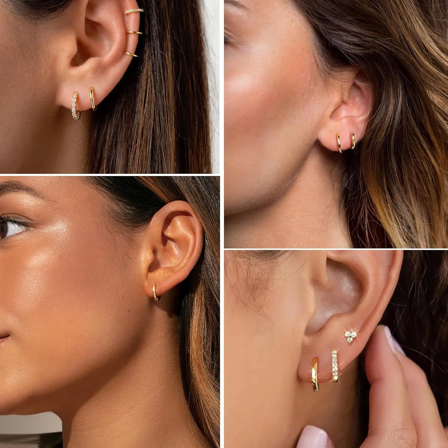 Dangle Gold Earrings for Women Trendy: Teardrop Earrings 14K Gold/Silver Plated Huggie Hoops Lightweight Hanging Teardrop and Ball Drop Earrings Hypoallergenic Statement Earrings Gold Jewelry