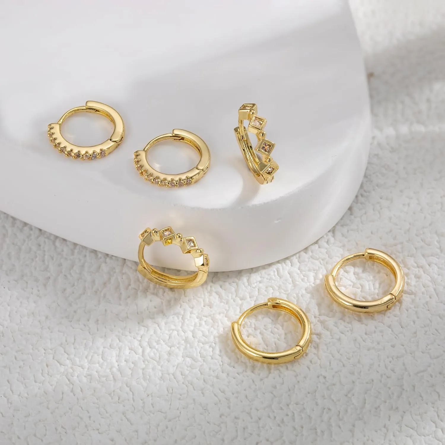 Dangle Gold Earrings for Women Trendy: Teardrop Earrings 14K Gold/Silver Plated Huggie Hoops Lightweight Hanging Teardrop and Ball Drop Earrings Hypoallergenic Statement Earrings Gold Jewelry