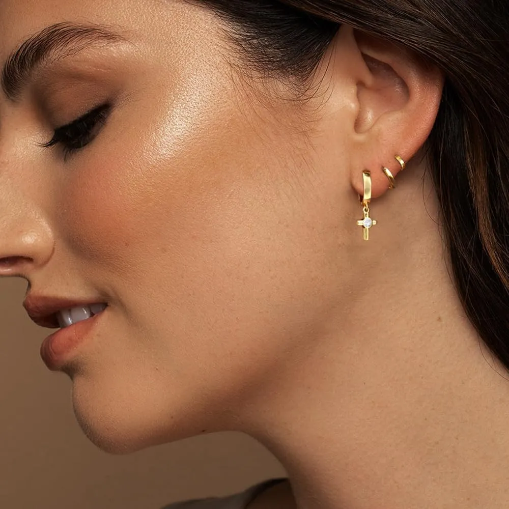 Dangle Gold Earrings for Women Trendy: Teardrop Earrings 14K Gold/Silver Plated Huggie Hoops Lightweight Hanging Teardrop and Ball Drop Earrings Hypoallergenic Statement Earrings Gold Jewelry