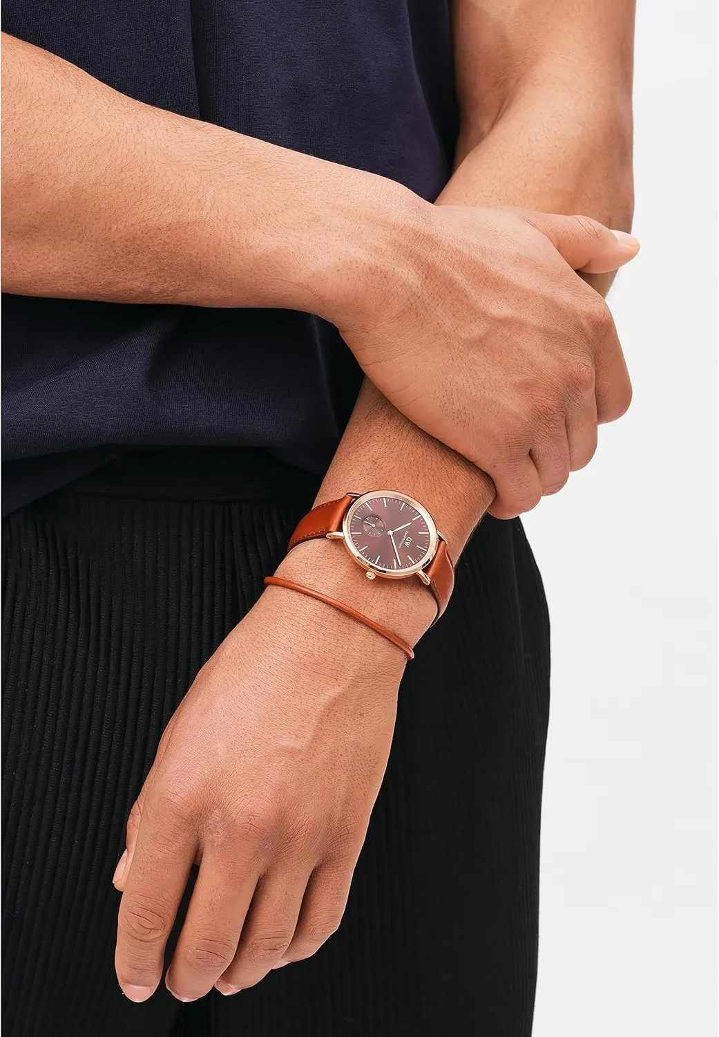 Daniel Wellington Classic Multi-Eye Men's Watch  40mm Stainless Steel Case, Japanese Quartz Movement, Leather Strap, Water Resistant, Analog Watch for Men