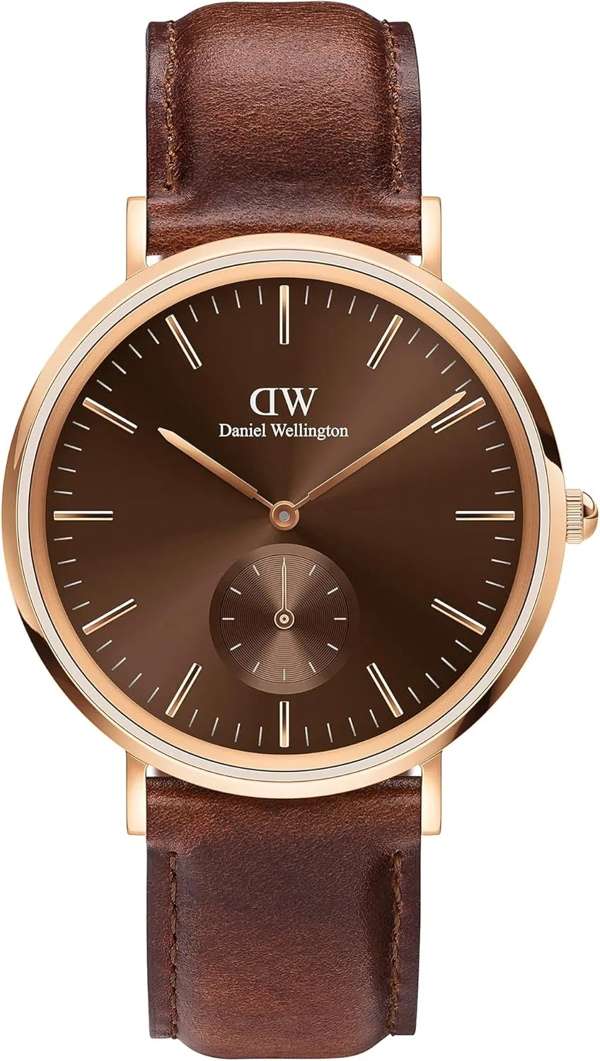 Daniel Wellington Classic Multi-Eye Men's Watch  40mm Stainless Steel Case, Japanese Quartz Movement, Leather Strap, Water Resistant, Analog Watch for Men