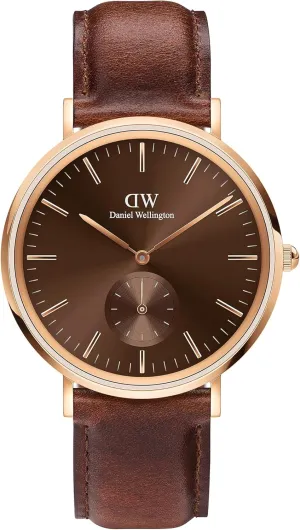 Daniel Wellington Classic Multi-Eye Men's Watch  40mm Stainless Steel Case, Japanese Quartz Movement, Leather Strap, Water Resistant, Analog Watch for Men