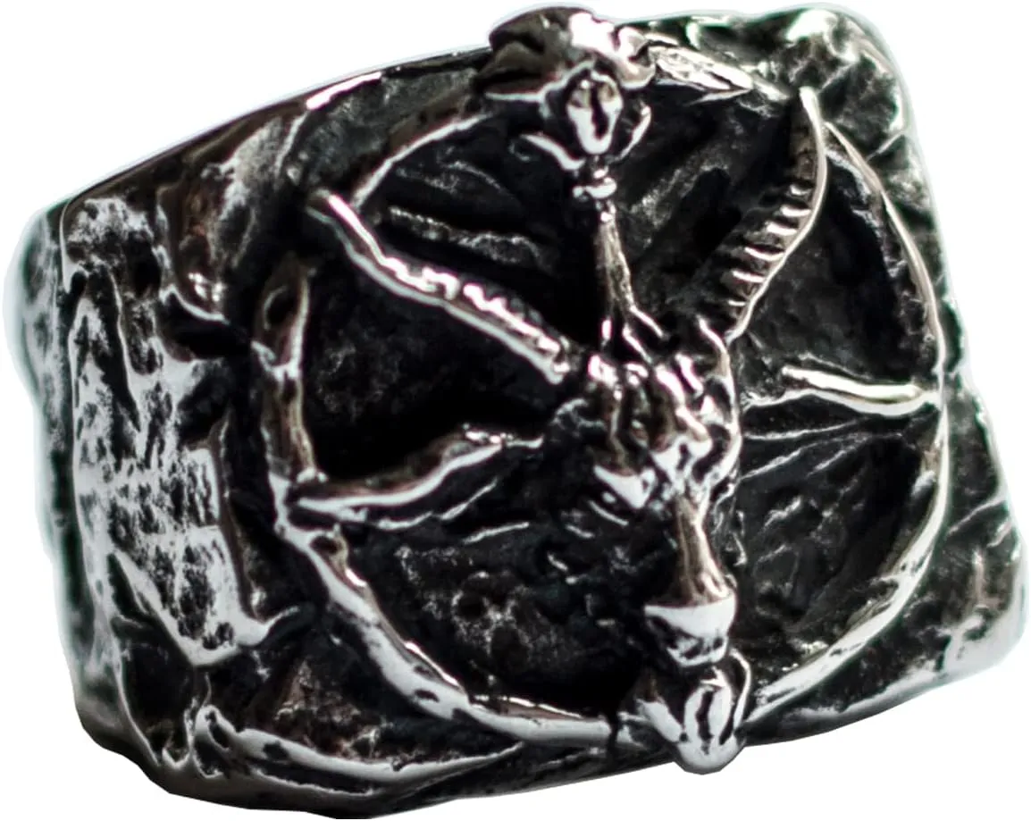Death Skull Ring for Men Stainless Steel Jewelry Biker Rings Scary Death Ring Skull for Gifts
