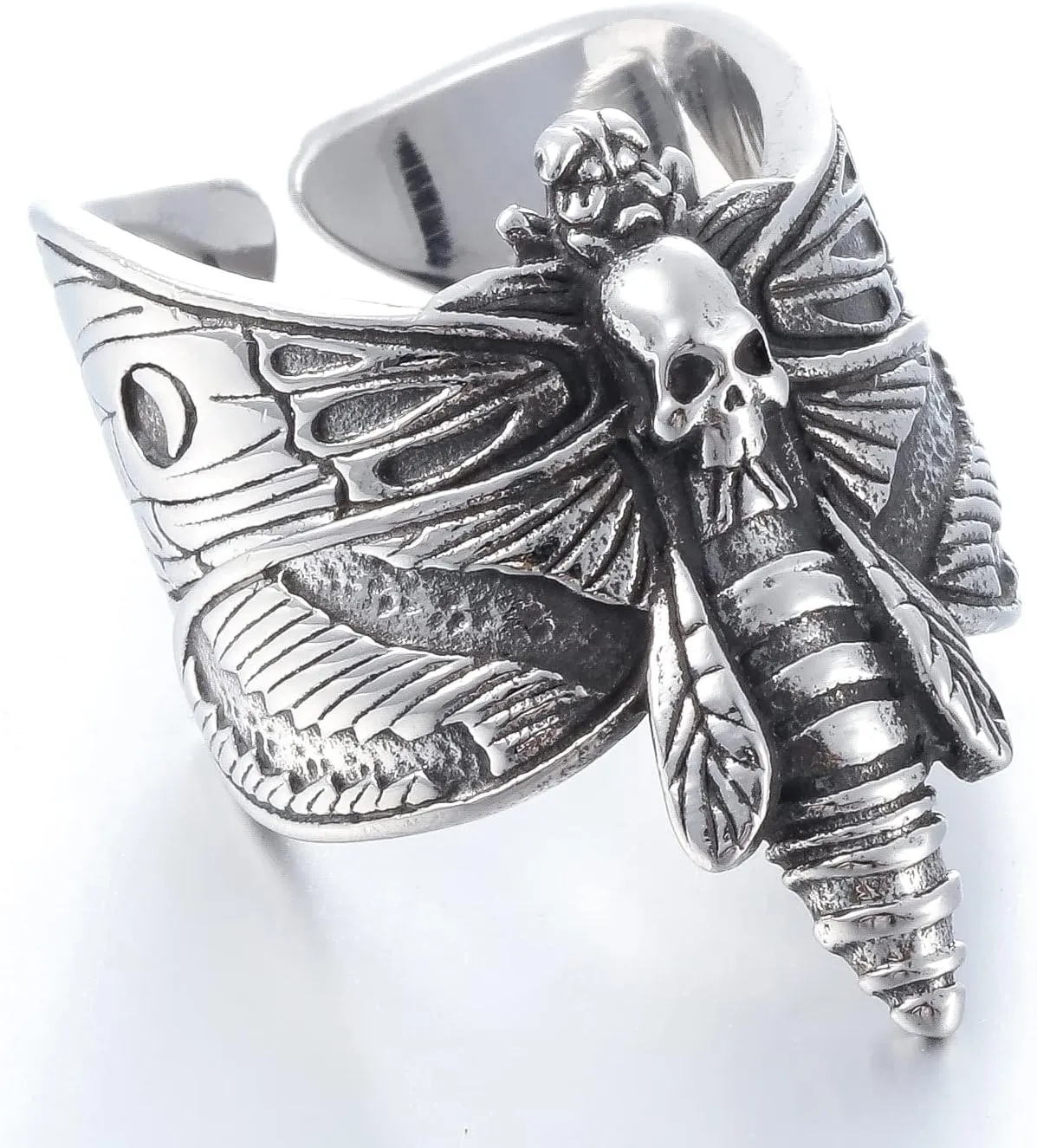 Death Skull Ring for Men Stainless Steel Jewelry Biker Rings Scary Death Ring Skull for Gifts