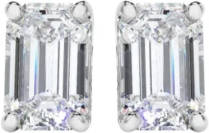 Diamond2Deal 2 to 5 Carat 14k White Gold Solitaire Lab Grown Diamond Stud Earrings with Post Butterfly (Color E-F, Clarity VS)