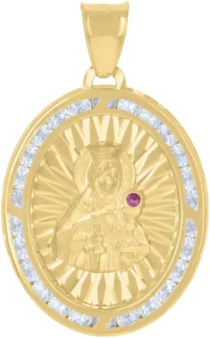 Diamond2Deal Mothers Day Gifts 10k Two-Tone Gold Cubic Zirconia Crucifix Jesus Religious Charm Pendant for Mom