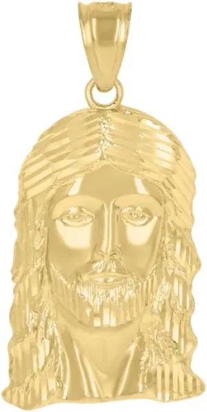 Diamond2Deal Mothers Day Gifts 10K Yellow Gold Jesus Religious Charm Pendant for Mom