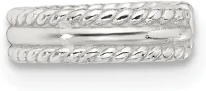 Diamond2Deal Sterling Silver E-coated Polished and Twisted Edges Single Cuff Earrings (Length 0.4 in, Width 0.38 in)