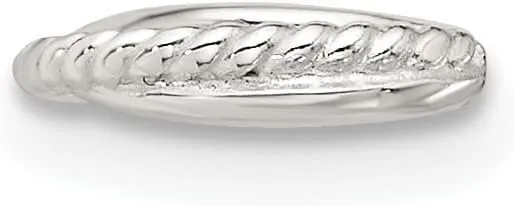 Diamond2Deal Sterling Silver E-coated Polished and Twisted Single Cuff Earrings (Length 0.33 in, Width 0.33 in)