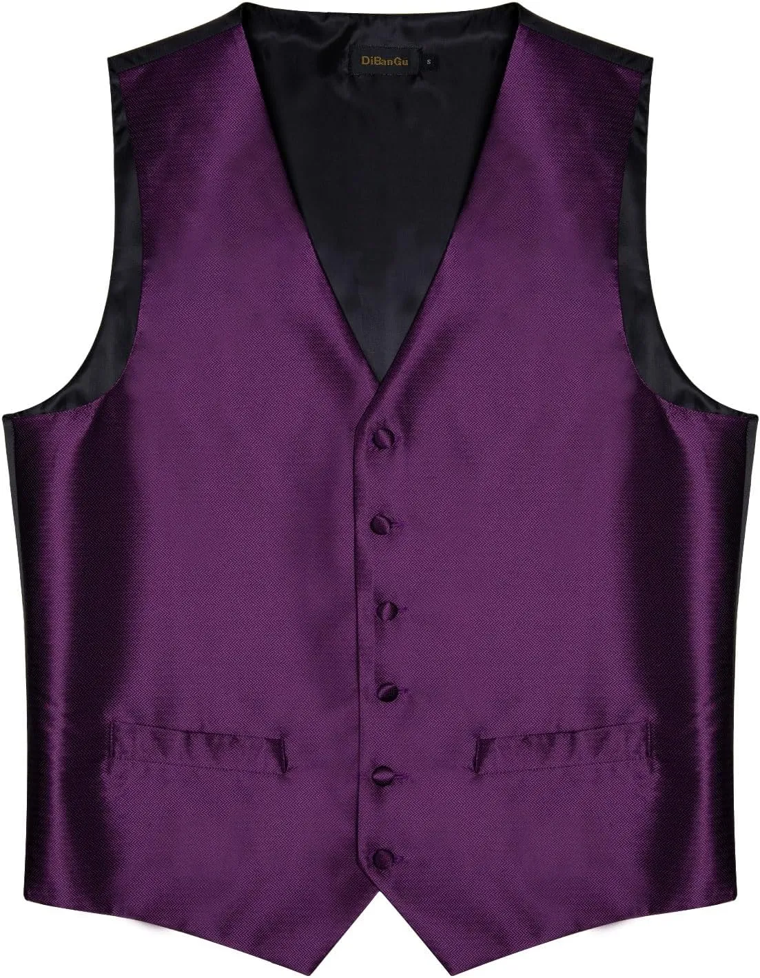 DiBanGu Mens Formal Dress Vest Paisley Jacquard Silk Suit Waistcoat Necktie Bow Tie Set Wedding Party Tuxedo 5PCS