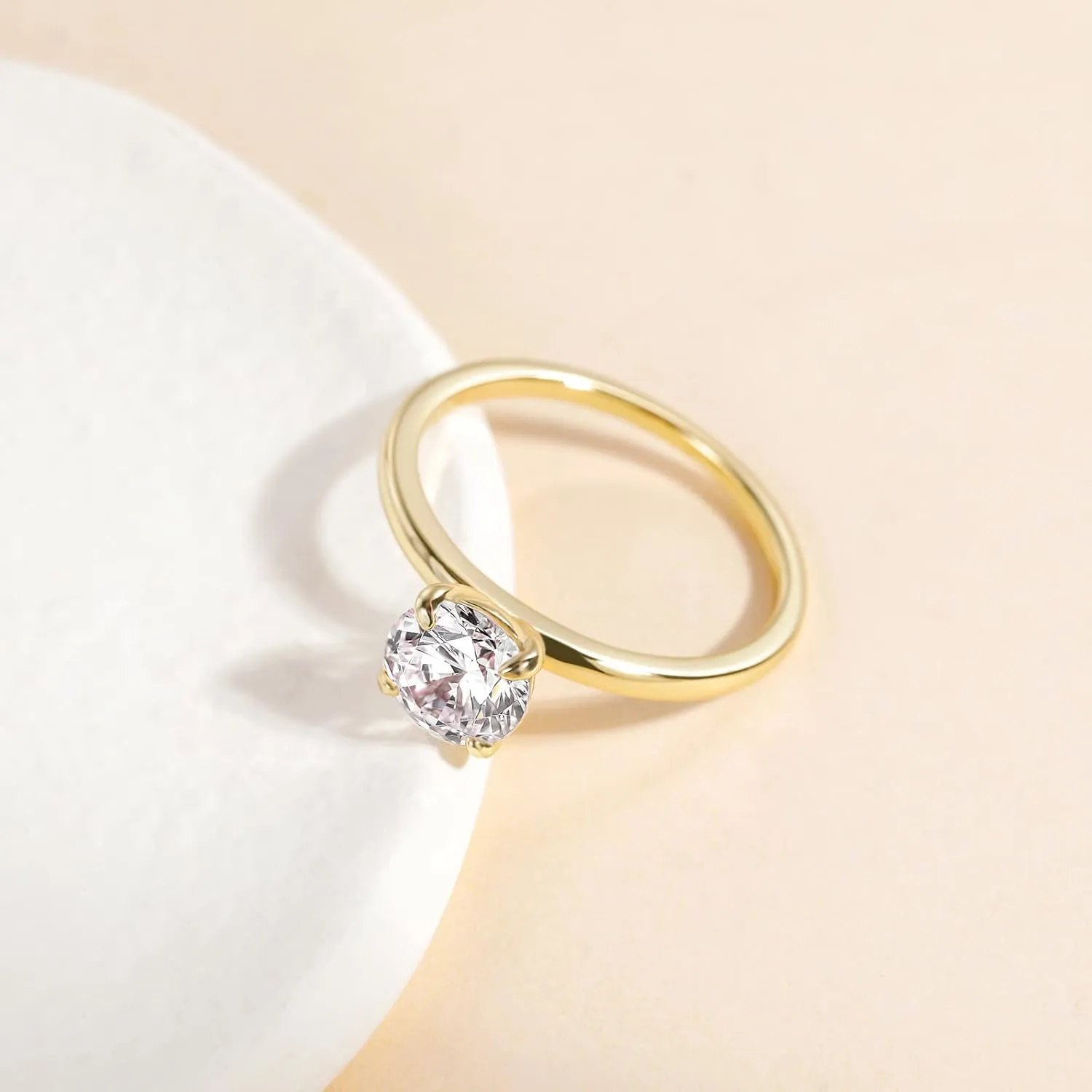 EAMTI 1.5CT 925 Sterling Silver Engagement Rings Round Cut Solitaire Cubic Zirconia CZ Wedding Promise Rings for Her Wedding Bands for Women Size 3-11