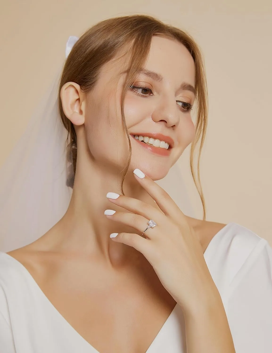 EAMTI 3CT 925 Sterling Silver Engagement Rings 3-Stone Emerald Cut Cubic Zirconia CZ Wedding Promise Rings for Her Wedding Bands for Women Size 3-11