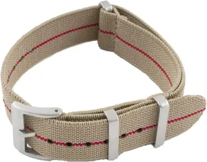 Elastic Watch Strap Watch Band for Men & Women 20mm 22mm Nylon One Piece French Paratrooper Military Parachute Premium Striped