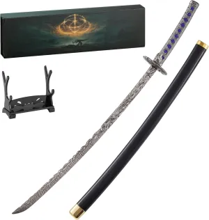 Eldens Rings Starlight Shadowblade Sword Weapon Replica 10.2-Inch Metal Craft Rivers of Blood Sword with Display Stand Action Figure Collectible Toy Desk Decor Party Supply Gift
