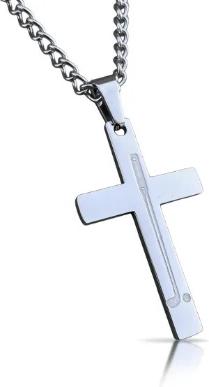 Elite Athletic Gear Golf Cross Pendant With Chain Necklace - Stainless Steel