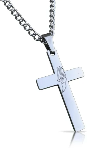 Elite Athletic Gear Track and Field Cross Pendant With Chain Necklace - Stainless Steel