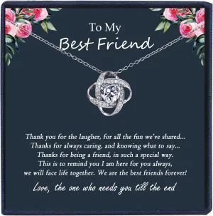 EPIRORA Sterling Silver Cubic Zirconia Love Knot Pendant Necklace for Women, Graduation Birthday Christmas Jewelry Gifts for Friends/Wife/Sister/Daughter/Mom