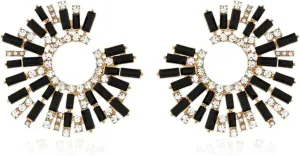 Ettika Gold Earrings For Women. Stud Earrings, Hoops. Opulent Green Crystal Stardust 18k Gold Plated Earrings. Birthday Gifts For Women