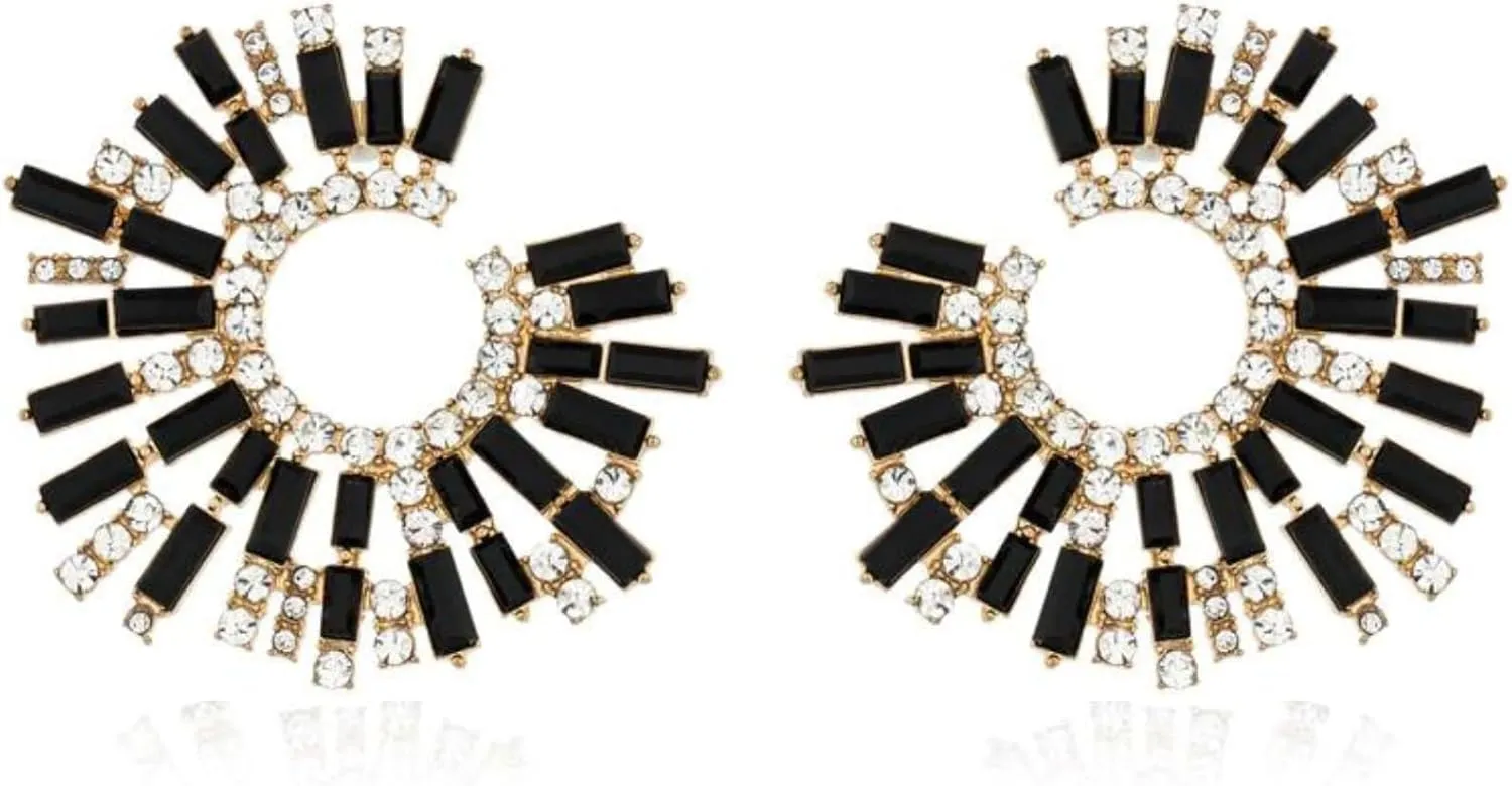 Ettika Gold Earrings For Women. Stud Earrings, Hoops. Opulent Green Crystal Stardust 18k Gold Plated Earrings. Birthday Gifts For Women
