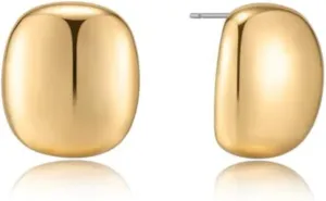 Ettika Gold Earrings For Women. Stud Earrings. Minimal Rounded Square, 18k Gold Or Rhodium Plated Earrings. Birthday Gifts For Women