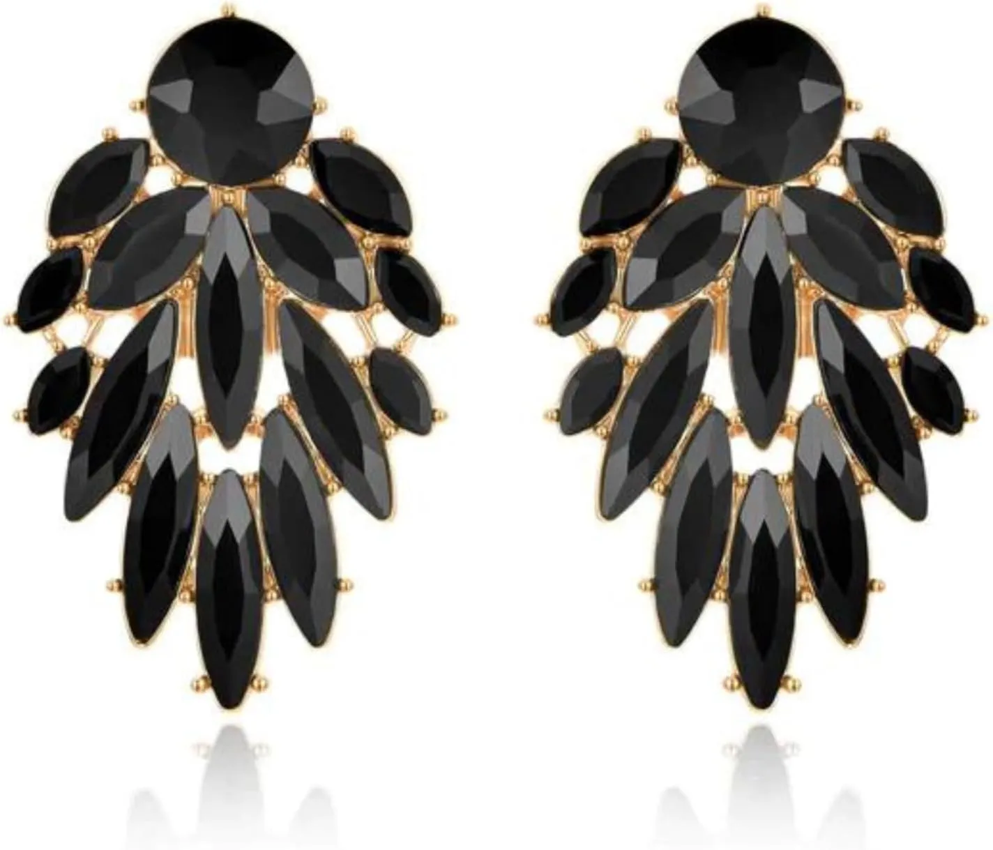 Ettika Gold Earrings. Stud Earrings For Women, Cry Me A River 18k Gold Plated Crystals Cluster Earrings. Jewelry, Birthday Gifts For Women