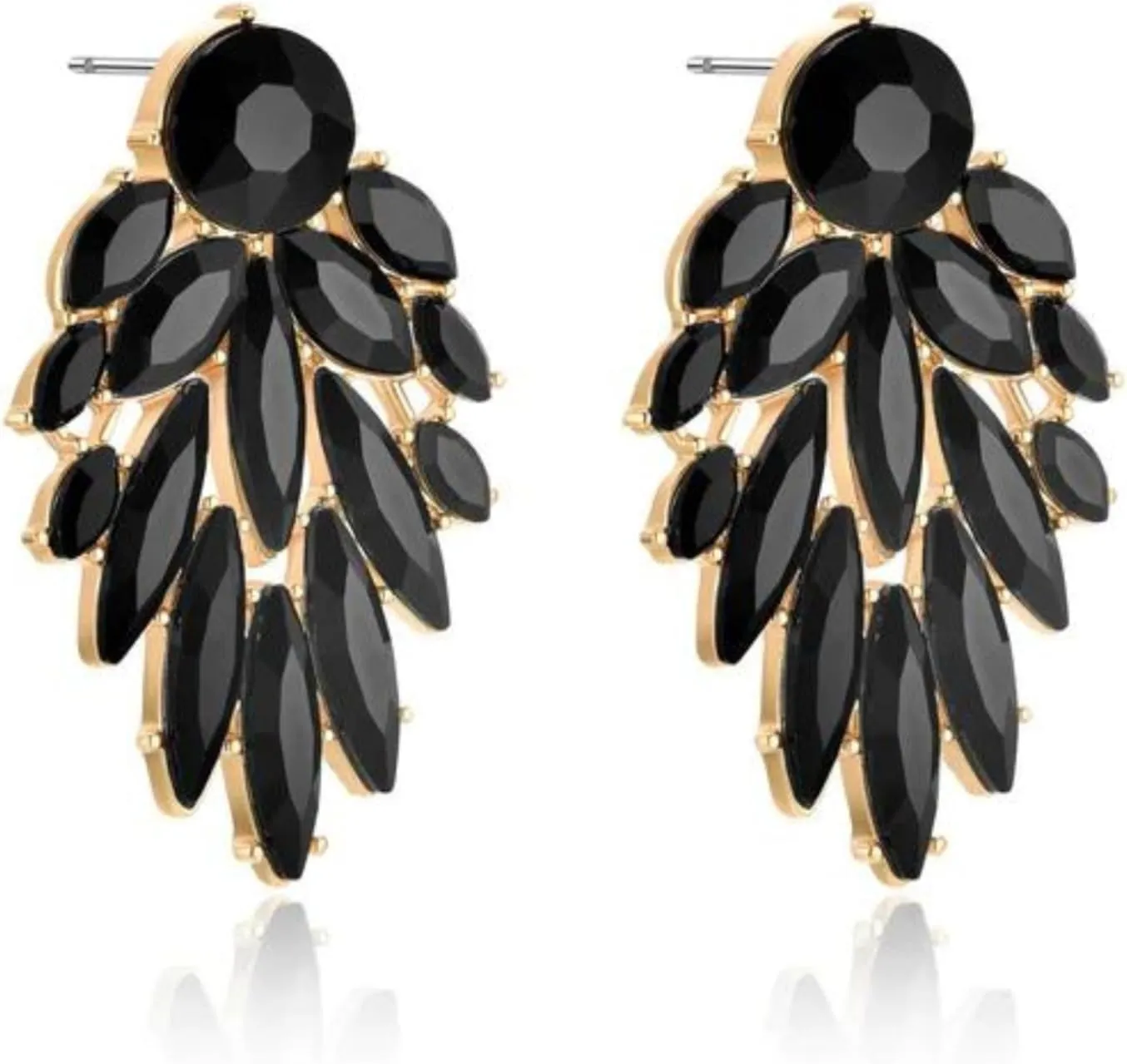 Ettika Gold Earrings. Stud Earrings For Women, Cry Me A River 18k Gold Plated Crystals Cluster Earrings. Jewelry, Birthday Gifts For Women