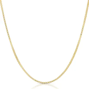 EVAYA 14K Gold Box Chain Necklace for Women (0.5mm Width, 14"-24" Length) - 14K Solid Gold Necklace & Real Gold Chain - Cadenas de Oro 14K Puro para Mujer