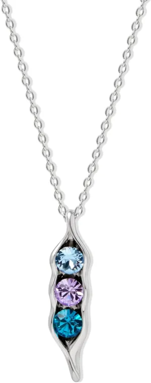 EVE'S ADDICTION Custom Three Peas in a Pod Necklace (16" chain) - Sterling Silver Peas in a Pod Birthstone Necklace - Mother's Jewelry - Gift for Mom - Mother's Necklace - Gifts for Mom