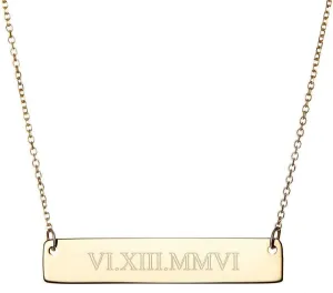 EVE'S ADDICTION Roman Numeral Necklace - Custom Engraved Gold Roman Numeral Date Necklace - Personalized Women's Necklace - Graduation Gift - Gifts for Mom