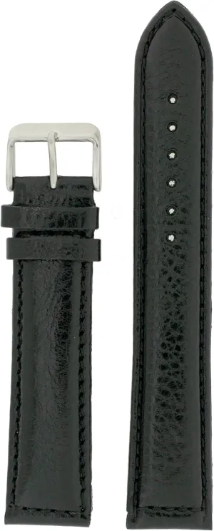 Extra Long Watch Band Leather Black Padded 22 millimeters