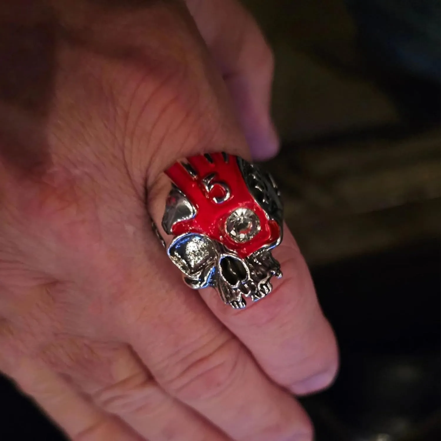 Five Fingers Punch Skull Ring, Vintage Chunky Deathring Silver Black Retro Gothic Jewelry Dainty Goth Ring for MenSkull Ring for Men & Women - Premium 316L Stainless Steel Gothic Jewelry, Adjustable Punk Skeleton Band