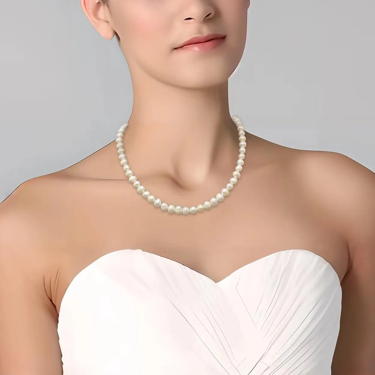 Freshwater Cultured Pearl Necklace for Women Jewelry
