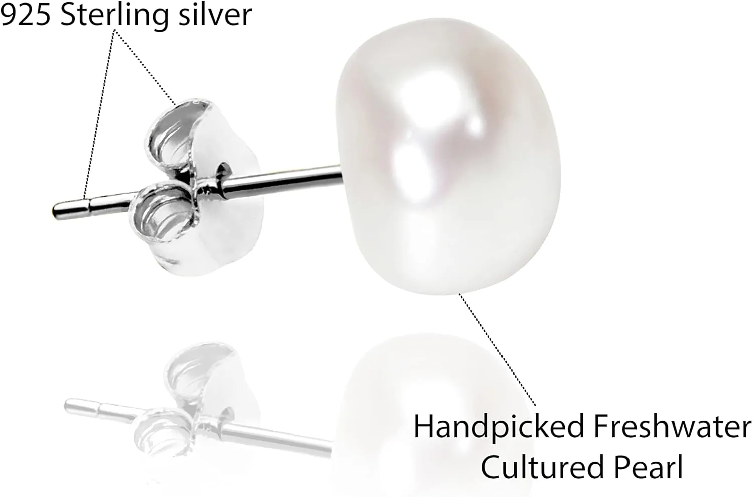 Freshwater Real Pearl Stud Earrings Quality Pearl Earrings for Women