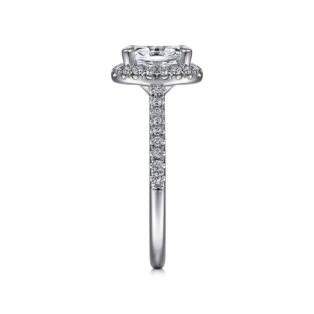 Gabriel & Co Idina - 14K White Gold Oval Halo Diamond Engagement Ring