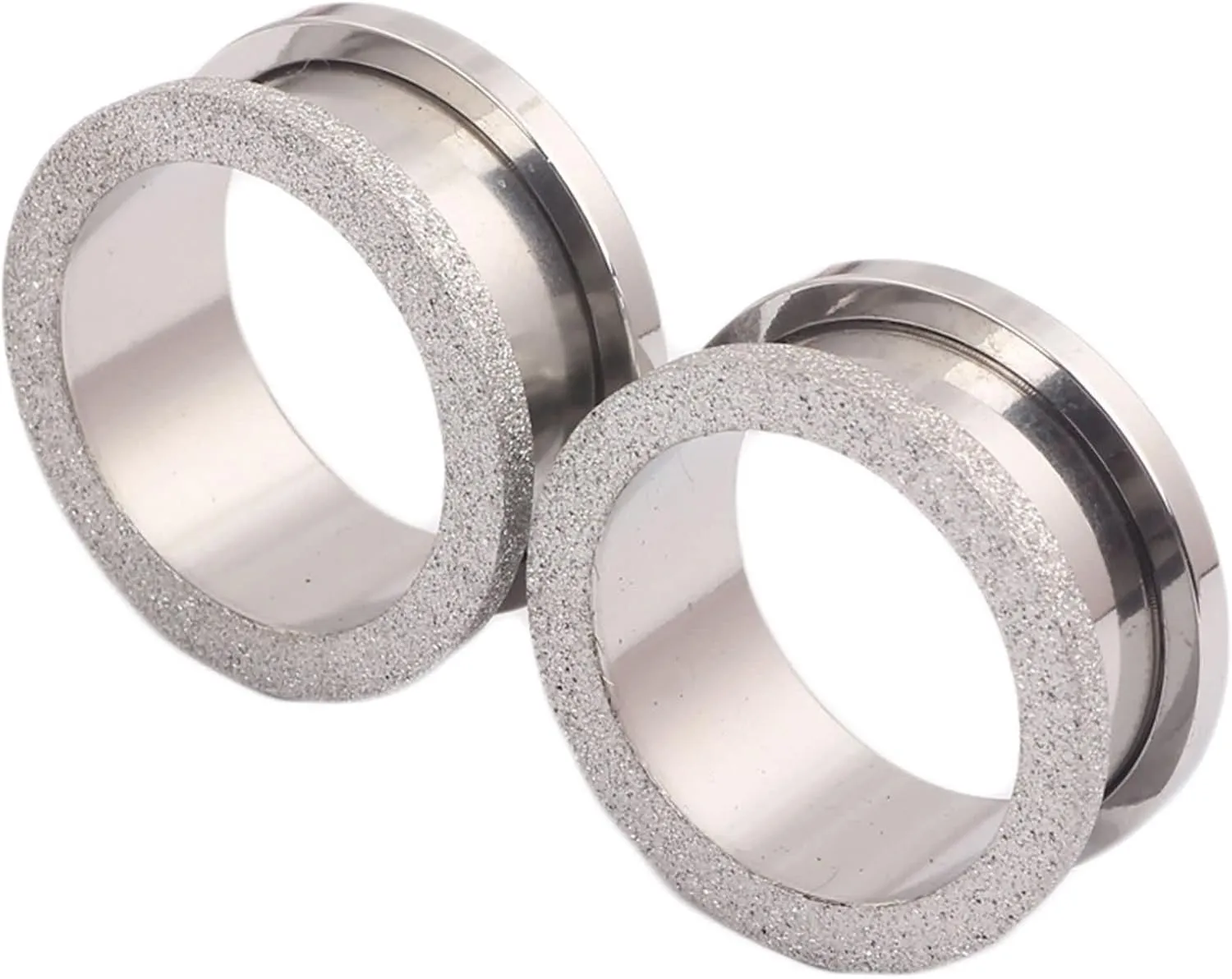 Gauges Tunnels, 2PCS Stainless Steel Tunnels For Ears 10mm Round Matte Ear Gauge 00G Piercing Jewelry Set