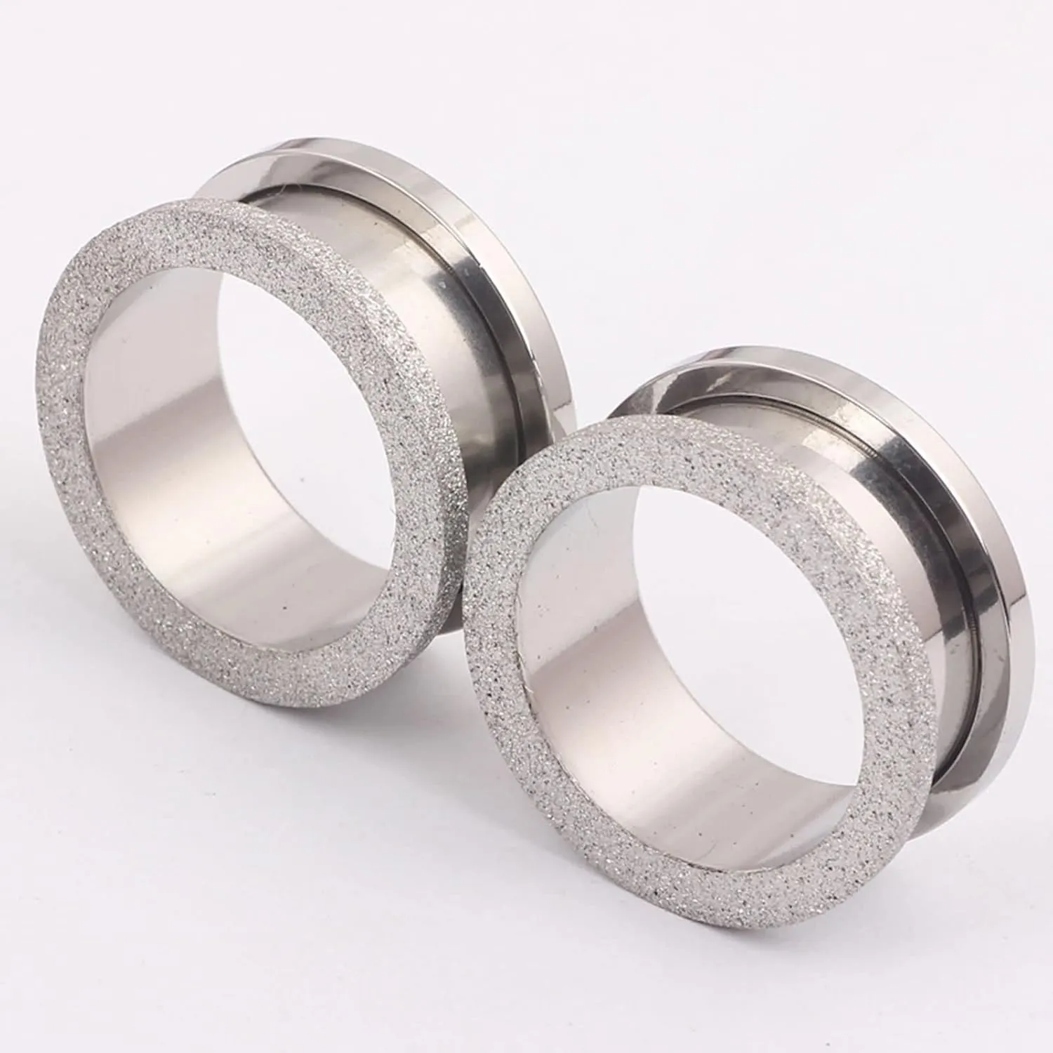 Gauges Tunnels, 2PCS Stainless Steel Tunnels For Ears 10mm Round Matte Ear Gauge 00G Piercing Jewelry Set