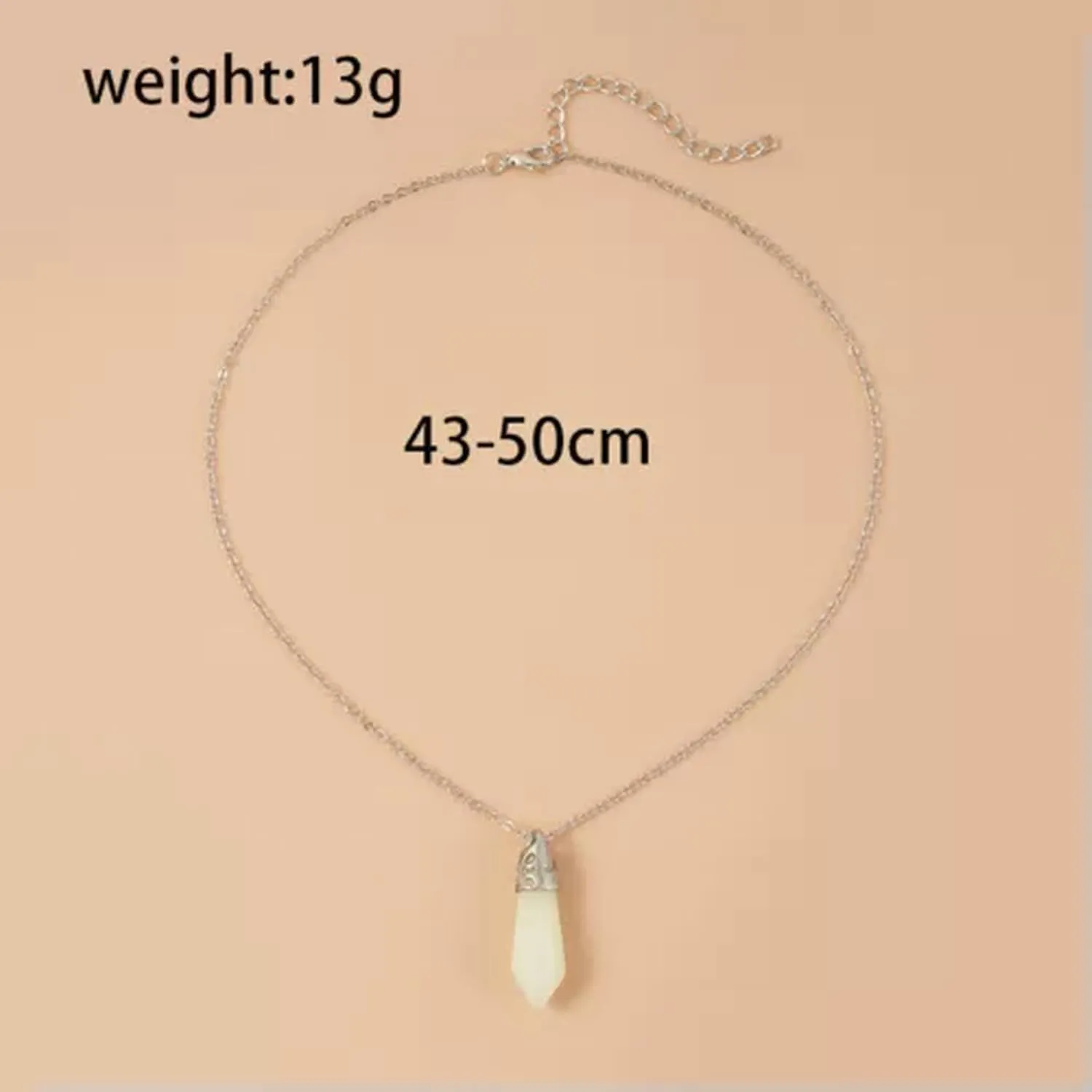 Glow in The Natural Stone Pendant Necklace Friendship Women Men Jewelry Hot-Oval