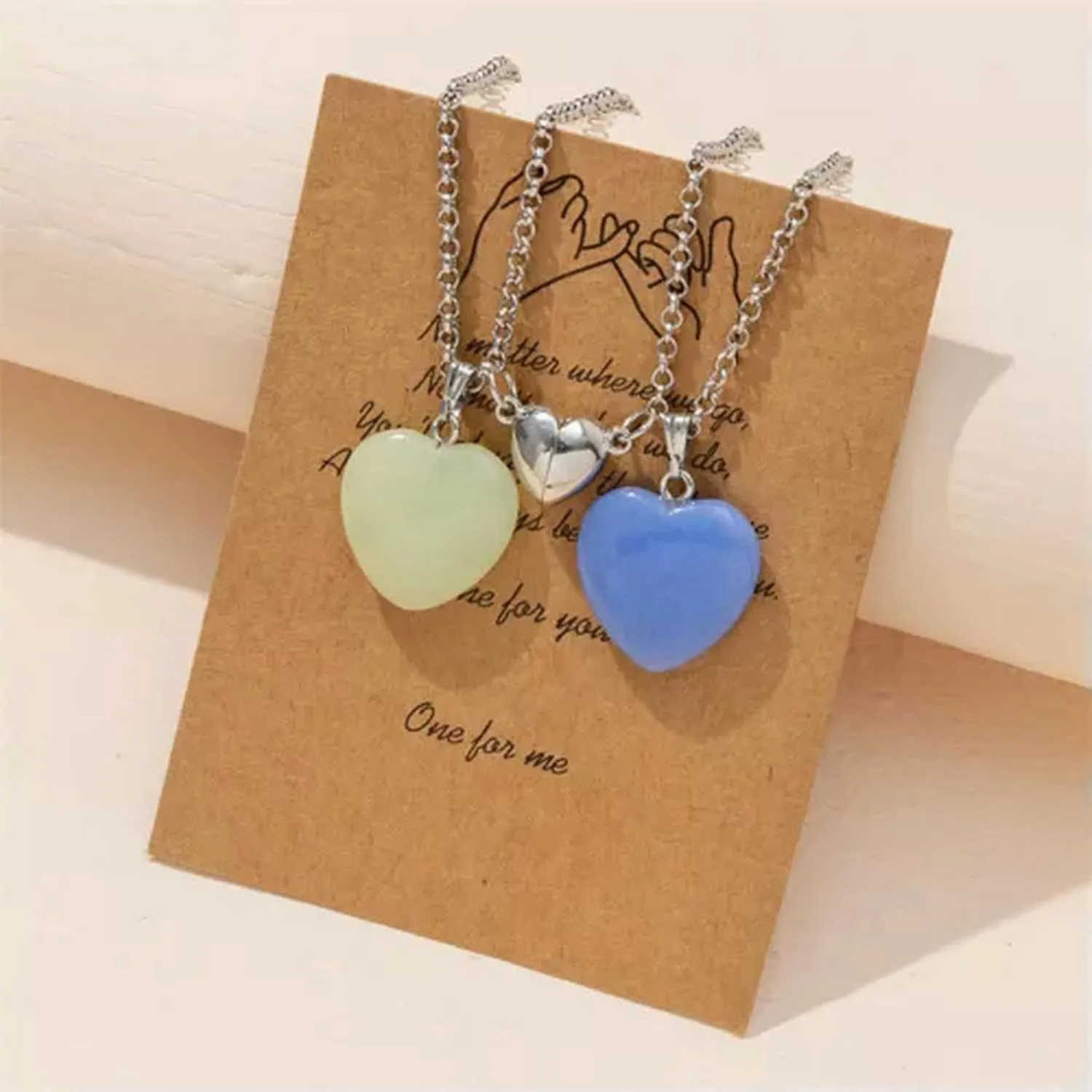 Glow in The Natural Stone Pendant Necklace Friendship Women Men Jewelry Hot-Oval