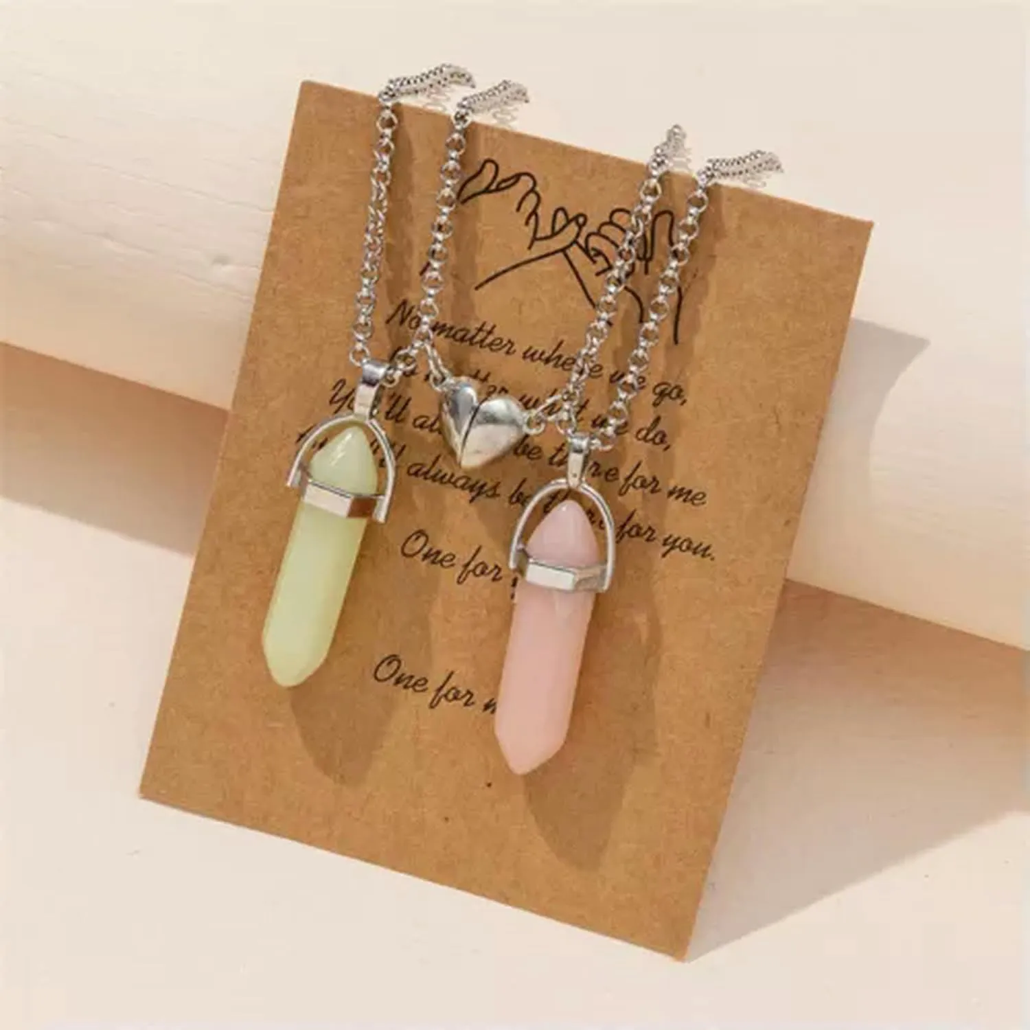 Glow in The Natural Stone Pendant Necklace Friendship Women Men Jewelry Hot-Oval