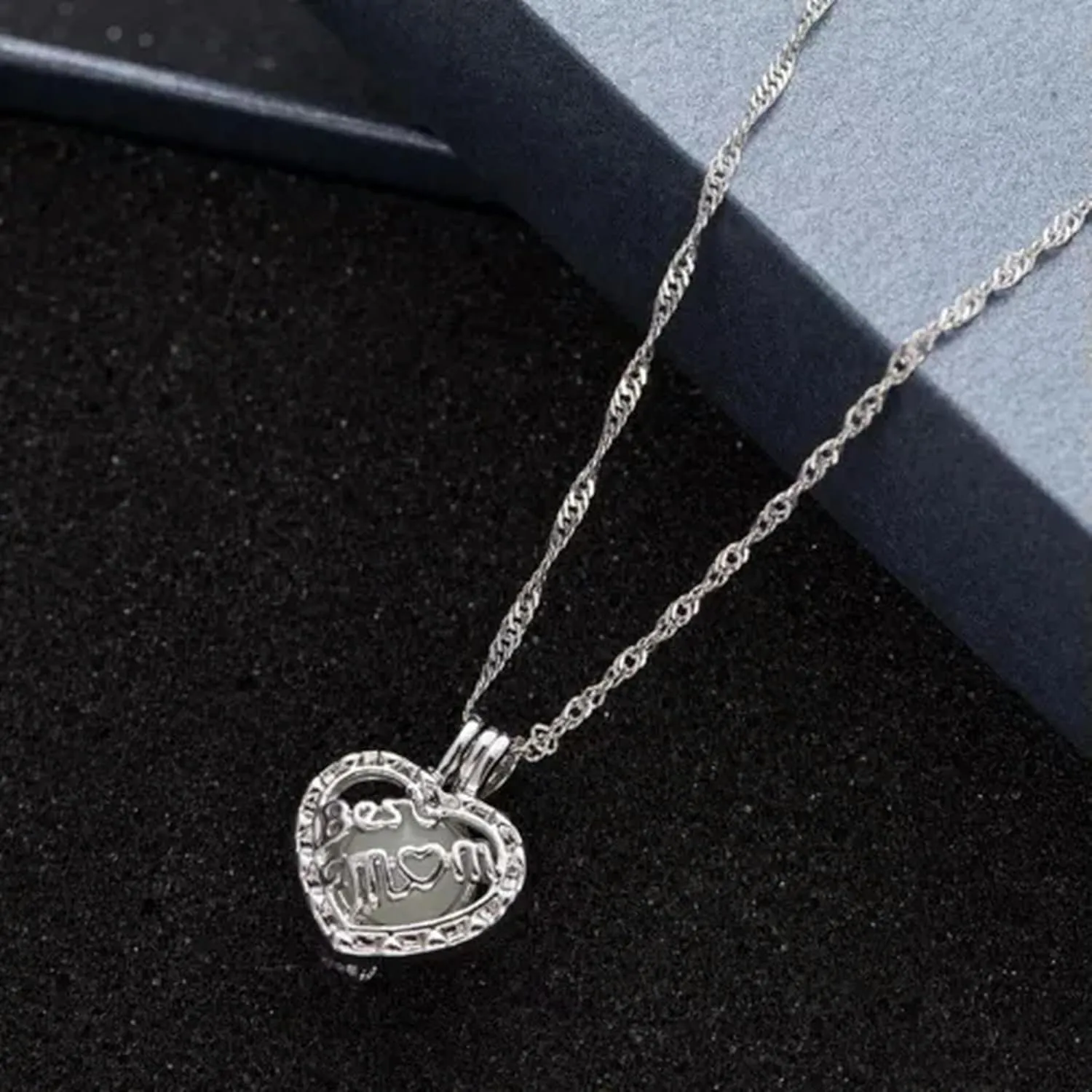 Glow in The Natural Stone Pendant Necklace Friendship Women Men Jewelry Hot-Oval