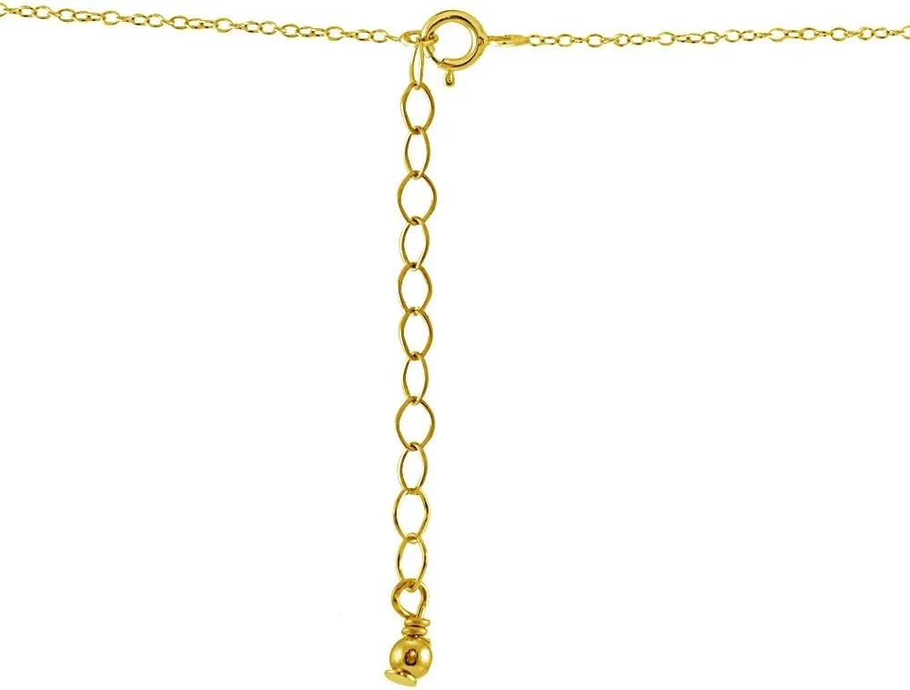 Gold Flash Sterling Silver Small Solitaire Genuine, Created or Simulated Gemstone Birthstone Choker Necklace