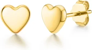 Gold Heart Stud Earrings for Women18K Gold Plated Hypoallergenic Jewelry Zarcillos DE Oro 18K Para Mujer Little Heart Studs Jewelry present Suitable For Any Occasion