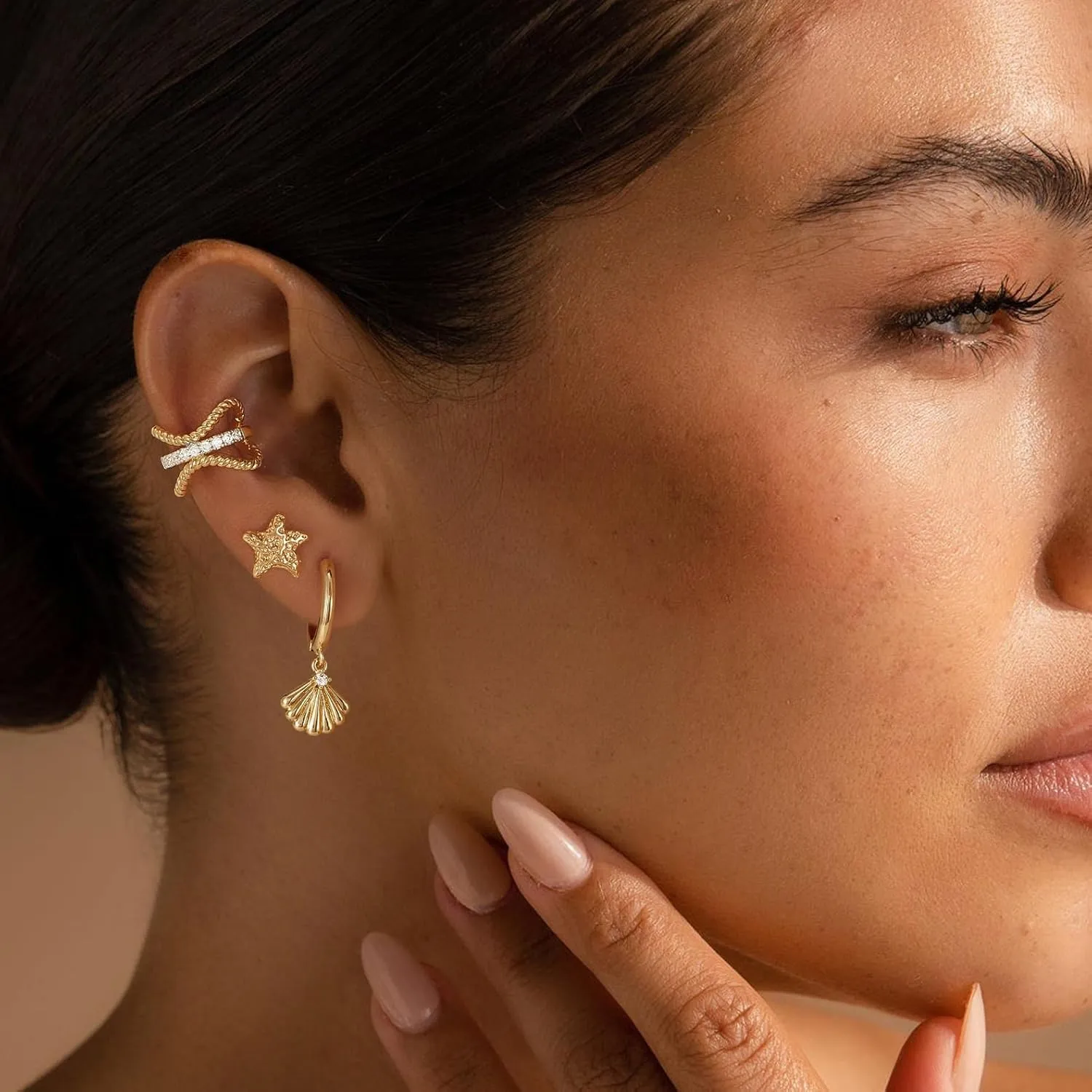 Gold Huggie Hoop Earrings for Women 14K Gold Plated Cubic Zirconia Drop Dangle Earring Hypoallergenic Gold Jewelry Gifts