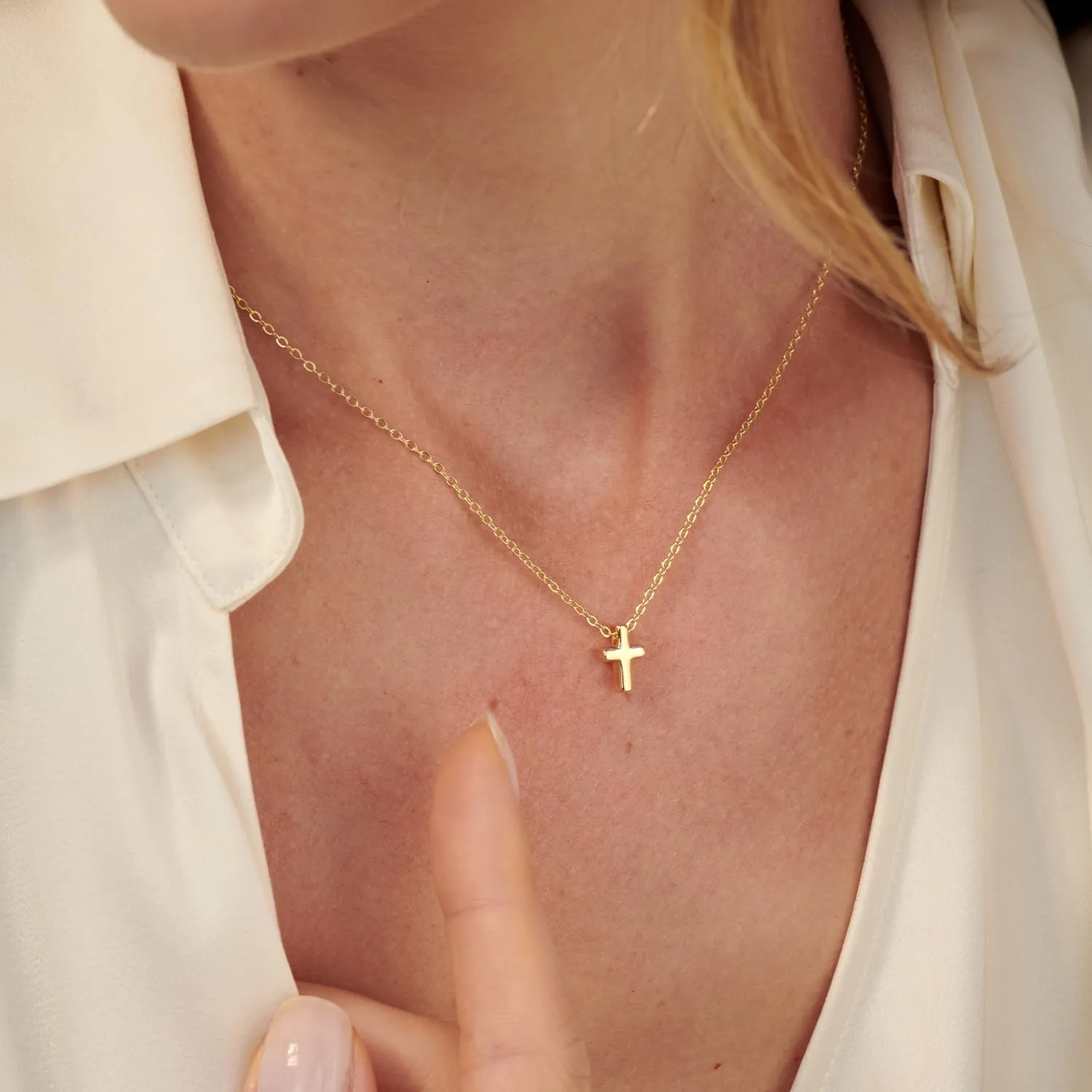 Gold Necklace for Women- 14K Gold Plated Cross Necklace Dainty Bow Necklace Infinity Cowboy Boot Necklace 16.5" 2"